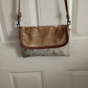 Myra Bag Brown and White Crossbody Bag